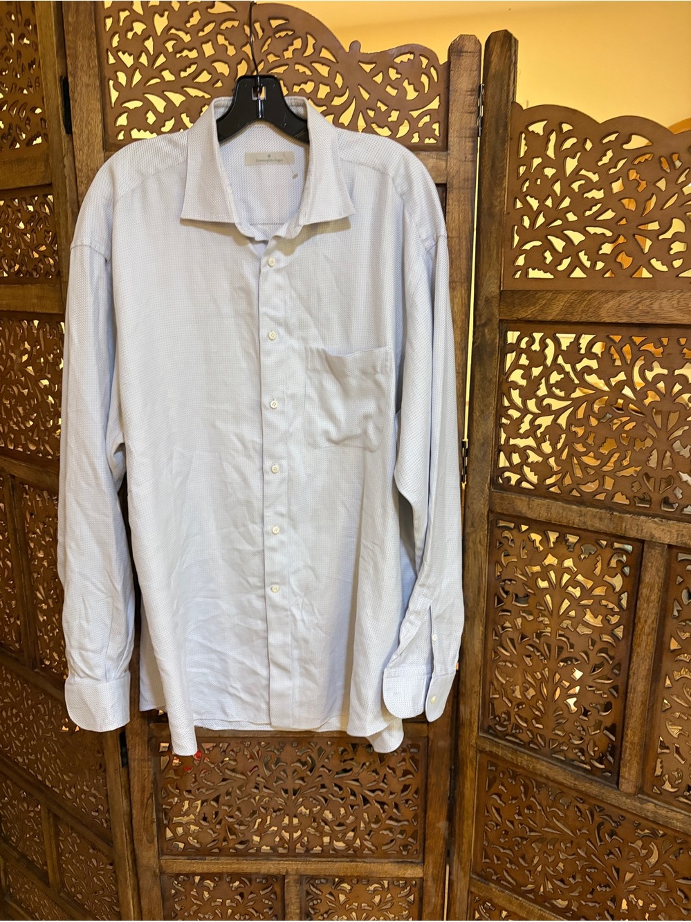 Ermenegildo Zegna Men's Plaid Button Down Long Sleeve Shirt Size 17.5